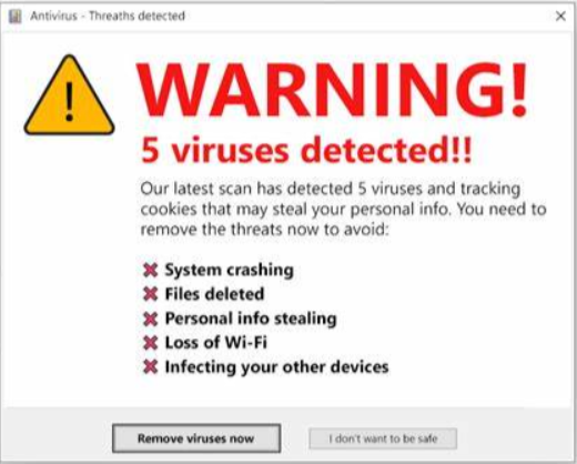 An incredibly believable virus warning.